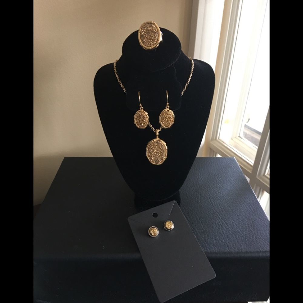 4pc Goldtone over Stainless Steel Set